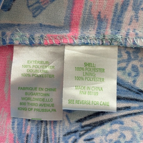 LIly Pulitzer Sahar Romper Pastel Blue Pink Tie Side Square Neck Size 10 - Picture 8 of 9